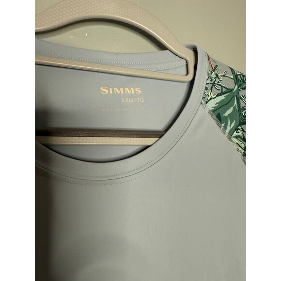 Simms SolarFlex Long Sleeve Crewneck Shirt tropical print - Picture 2 of 9